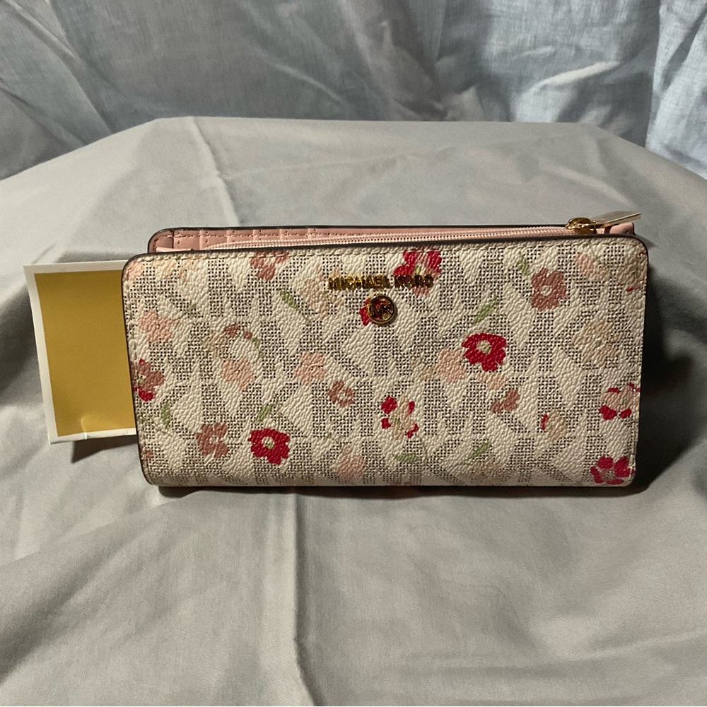 Michael Kors Blush Pink Wallet with Gold Accents